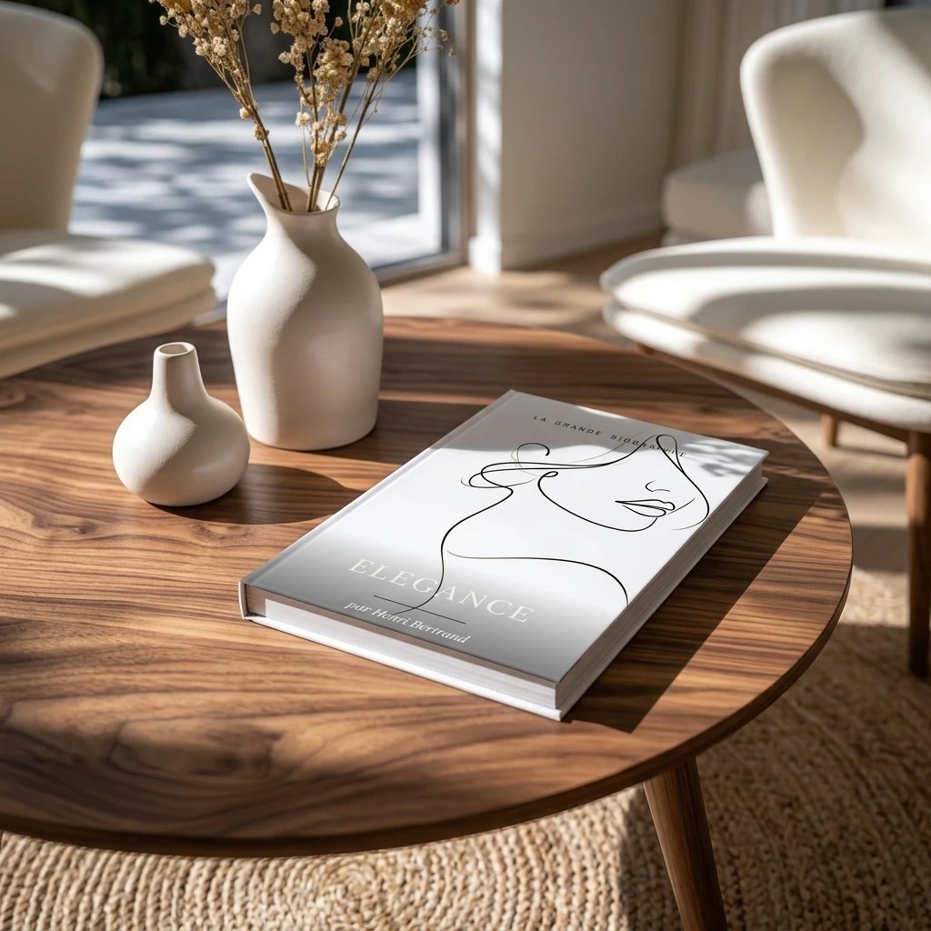 Un livre Epixure relié, posé sur une table de salon